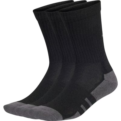 Adidas Essentials Gevoerde Crew Sokken Zwart Grijs 3 Paren 37-39