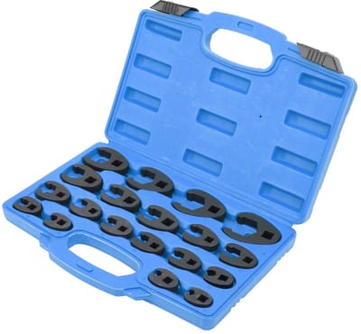 Allecto - Hahnenfuß Spanner Set - 19-delig - Duurzaam Chrome Molybdeen Staal - Voor 3/8 en 1/2 Inch - Professioneel Gereedschap - Hoogwaardige Kwal...