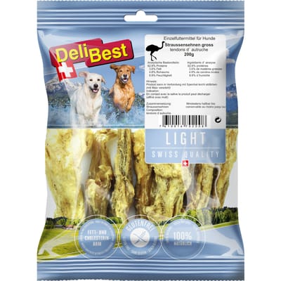 DeliBest Light Struisvogelpezen - Voordeelpakket: 6 x 200 g