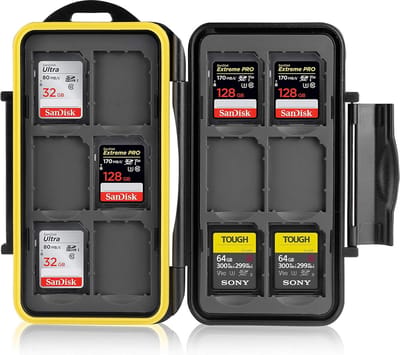 Waterdichte Geheugenkaarten Case voor 12 SD Kaarten - Schokbestendige Bescherming - Compacte Opslagoplossing