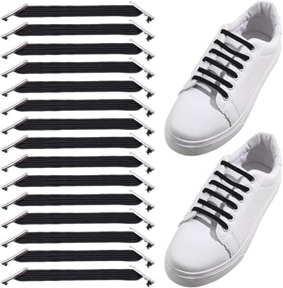 Rekbare elastische schoenveters zonder strikken voor sneakers, eenvoudig te installeren, ideaal voor hardlopen, wandelen en klimmen, 20 stuks