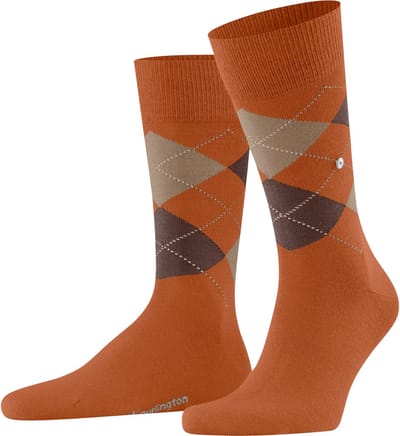Burlington Edinburgh gedessineerd wol sokken heren rood - maat 40-46