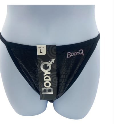 BodyQ Sexy Heren String – Zwart Croco met Roze – Erotische Herenlingerie – Maat S