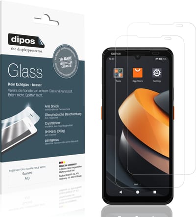 dipos – 2x Pantserfolie geschikt voor Sunmi M3 | 9H Screenprotector