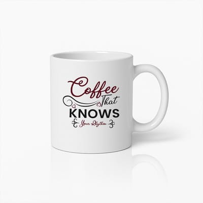 Elegante Mok 'Coffee That Knows Your Rhythm' – Perfect Cadeau voor Koffieliefhebbers