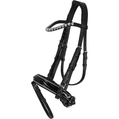 Qhp Hoofdstel Bixie Zwart-Zilver - Pony