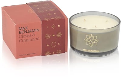Max Benjamin - Geurkaars met 3 lonten - Cloves & Cinnamon - 70 branduren