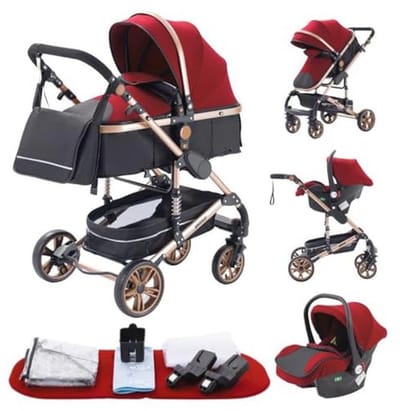3-in-1 Kinderwagen Met Zitaccessoires - Multifunctionele Wandelwagen Tot 25 Kg