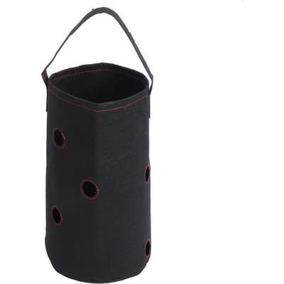 Waterdicht Ademend Vilt Aardbei Groente Kweekzak Potten Plant Zak Pot Container Rond Gat black