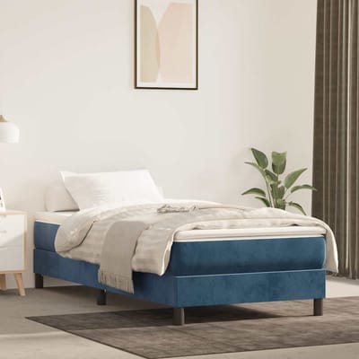 vidaXL - Pocketveringmatras - voor - kinderen - medium - 80x160 - cm - fluweel - donkerblauw