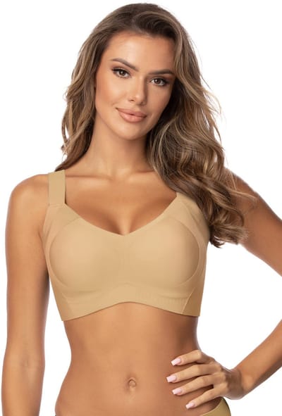 ORHIDEJA - sport BH - extreme support - beugelloos en naadloos - beige- maat 5XL