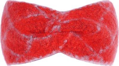 Haarsoires Haarband Twist 11cm – Soft Lijnenprint – Gebreide Stof – Oranje - Zachte Knoop Hoofdband - Haaraccessoire voor Dames & Meisjes