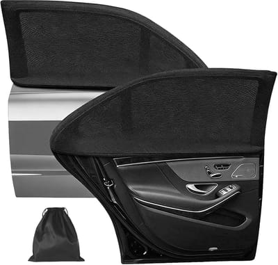 Zonneklep voor auto, baby, 2-delig, uv-bescherming, voor achterruit, zonneklep, sok, auto, zon, uv-bescherming, sokken, auto, zon, ademend, universeel