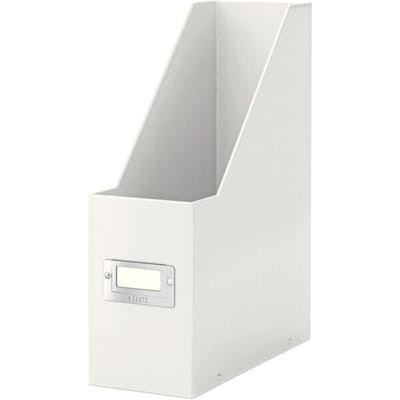 Leitz WOW Click & Store Stevige Tijdschriftenhouder - Lectuurbak - 77% Gerecycled Karton - 10.3 x 33 x 25.3 Cm (BxHxD) - Wit