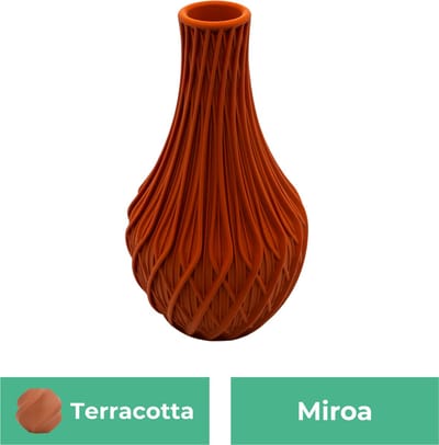 Miroa design vaas – Decoratieve vaas - Terracotta - 3d geprinte vaas – geschikt voor droogbloemen - 20CM