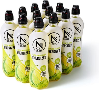 NXT Level® Energizer Lemon - 12x 500ml - Sportdrankjes Cafeïnevrij - Langzame Koolhydraten - Extra Energie voor Goede Sportprestaties
