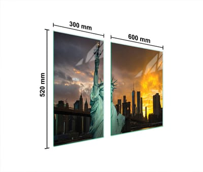 TMK ArtDeko - Stadsdecoratie - 90x52 cm - Glasscherm - Veiligheidsglas