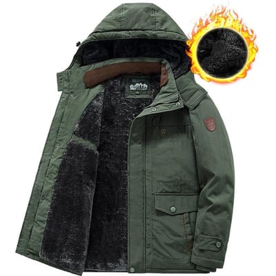 Manteau long en coton, manteau en velours et coton épais pour hommes, veste décontractée ample d'automne et d'hiver pour jeunes 6XL black