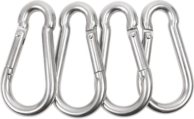 Fitness Accessoires Set - Grijpers en Haken - Kracht Training - Multifunctioneel Gebruik - Set van 4 - Zilver