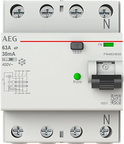 AEG aardlekschakelaar 4-polig 63A 30mA type B (FN463/B30)