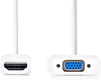 Nedis HDMI-Adapter - HDMI Connector - VGA Female 15p - Vernikkeld - Recht - PVC - Wit - 1 Stuks - Doos