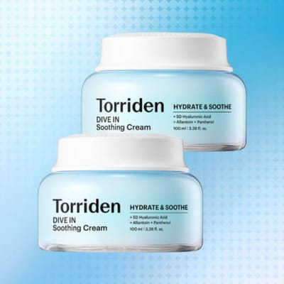 Crème apaisante Torriden Dive-In à l'acide hyaluronique de bas poids moléculaire 100 ml x 2 – Hydratant apaisant pour une hydratation profonde pour peaux sensibles