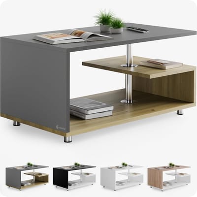 Moderne Salontafel met Opbergvak - Hoogteverstelbaar en Krasbestendig 95x55cm