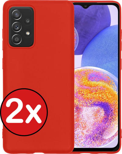 Hoesje - 2 Stuks - Geschikt voor Samsung Galaxy A23 - Sterk & Shockproof - Telefoonhoes - Back Cover - Case Siliconen - Telefoon Hoes - Rood