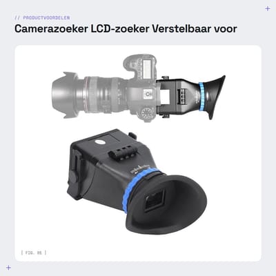 Dailygoods- Camerazoeker 3x Versterkingsfactor - LCD-zoeker - Camera Zoeker-extender - 1/4 Inch Bevestiging - Compatibel met 3 Inch/3,2 Inch Camera - Lichtgewicht 382g