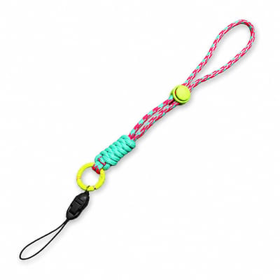 Travel Cords - Roze Turquoise Keycord met Verstelbare Polsband – Telefoonkoord & Sleutelhanger – 26 cm