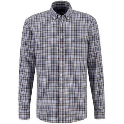 Fynch-Hatton Overhemd Allover Mini Checks Button Down Sage Green / male