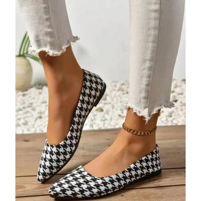 Dames Canvas Balletschoenen Plat Ademend Kleurblok Ruit Slip-on Loafers voor Comfortabel en Draagbaar Schoeisel 38 brown