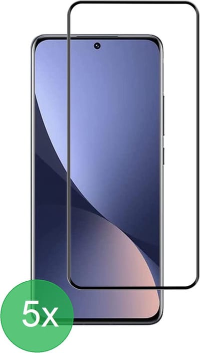 Geschikt Voor: Xiaomi 12 / 12X Full Screenprotector 5x - screen protector - volledige glas - bescherming - beschermglas - ZT Accessoires