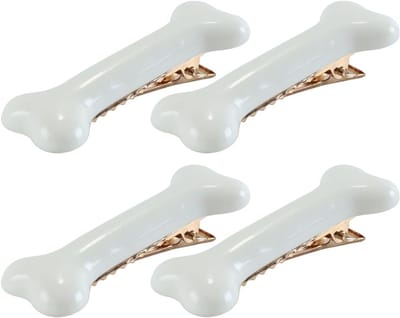 Schattige haarclips in de vorm van hondenbotten - 4 stuks botklemmen voor dagelijks gebruik en feestdagen, perfect voor dierenliefhebbers