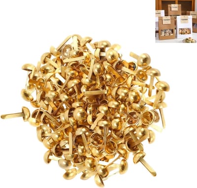 Mini Brads - Papierklemmen - Knutselen en Papierwerk - Metaal met Ronde Kop - 200 Stuks - Goud