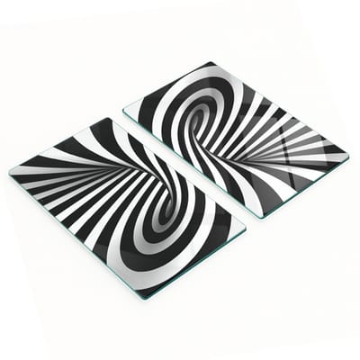 Decoratieve snijplanken van gehard glas met abstract wervelpatroon, 2x30x52 cm