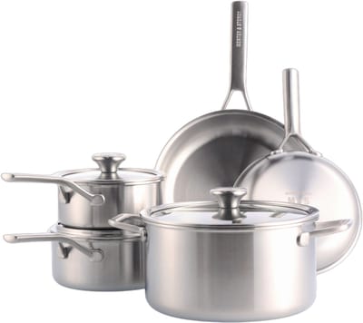 Merten & Storck Tri-Ply RVS Pannenset | PFAS-vrij | 8-delig