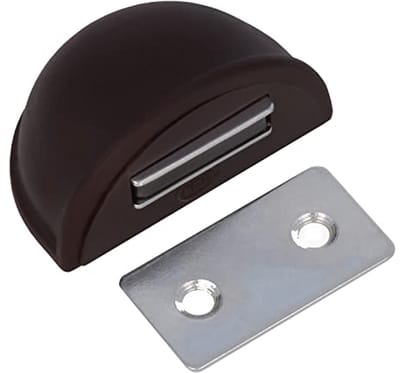 Magnetische Deurstopper voor Doorgangsdeuren - Vloerbevestiging - Bruin - 48 x 25 mm