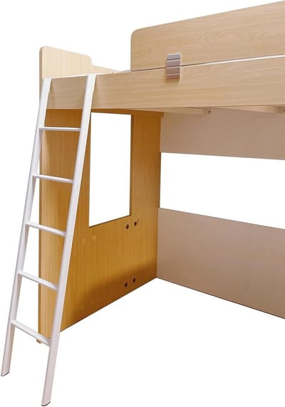 Stapelbedladder - Hoogslaper ladder - Veilig Bed Inklappen - Verstelbare Haken - 4-6 Treden - Wit