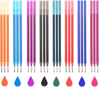 24 Stuks Navullingen in 8 Kleuren met Thermosensitieve Uitwisbare Inkt 0.7mm voor School en Kantoor