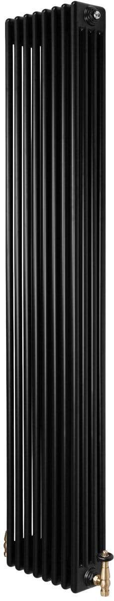 4-kolomsradiator - zwart - 1800x380 mm - thermostaatkraan