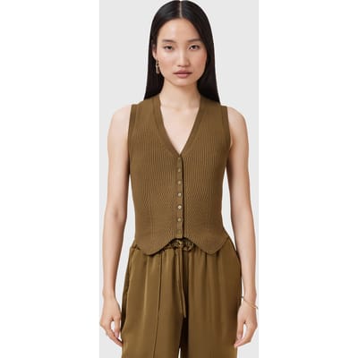 AllSaints Cruz Waistcoat Fir Green Taglia: M | Gilet Outlet | Donna | Verde