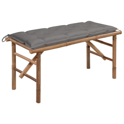 vidaXL - Tuinbank - inklapbaar - met - kussen - 118 - cm - bamboe