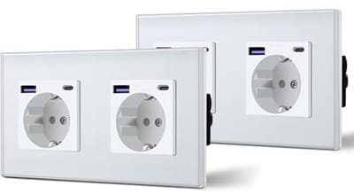 Wandstopcontact met 20W USB C Snellader - 3-in-1 Inbouwstopcontact