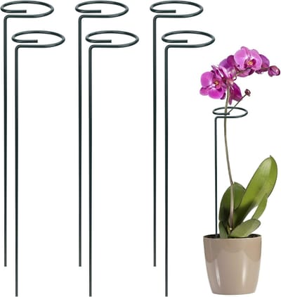 6x Plantensteunen 40 cm – Stevige Staalringen met Coating voor Rozen, Orchideeën & Bloemen