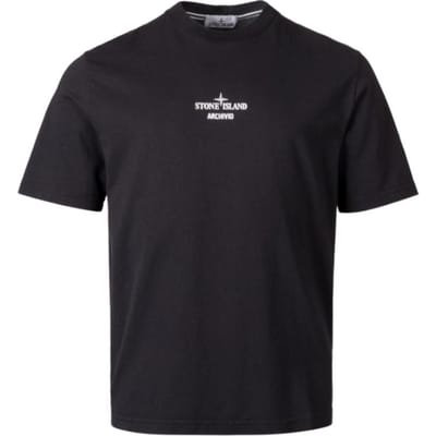 Stone Island Letterprint Ronde Hals Korte Mouw T-shirt Heren T-shirts K2S152100037S0091-V0029 L black