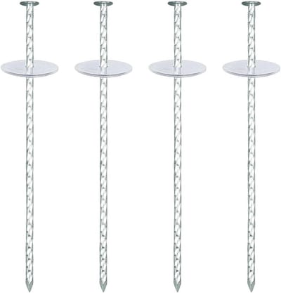 10 inch landschapspalen verzinkt metalen landschapsrand verankering spikes stakes, camping stakes tentharingen voor kunstgras, bestratingsranden, onkruidbarrière, woningbouw, timmerwerk (40 pake)