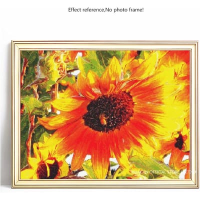 Peinture diamant 5D Tournesol Broderie ronde complète Vente Image de strass Diamant 20X30 yellow