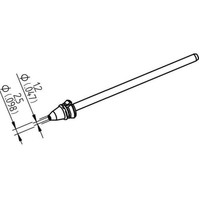Ersa 0742ED1225H/SB Desoldeerpunt Conisch Grootte soldeerpunt 2.5 mm Lengte soldeerpunt: 79.25 mm Inhoud: 1 stuk(s)