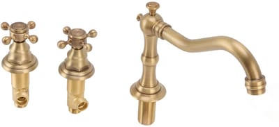 Cosensi- Wastafelkraan Elegant Mooi - Dubbele Handvat Kraan - Lekvrij - Corrosiebestendig - Snel Water - Duurzaam Koper - Badkamerkraan